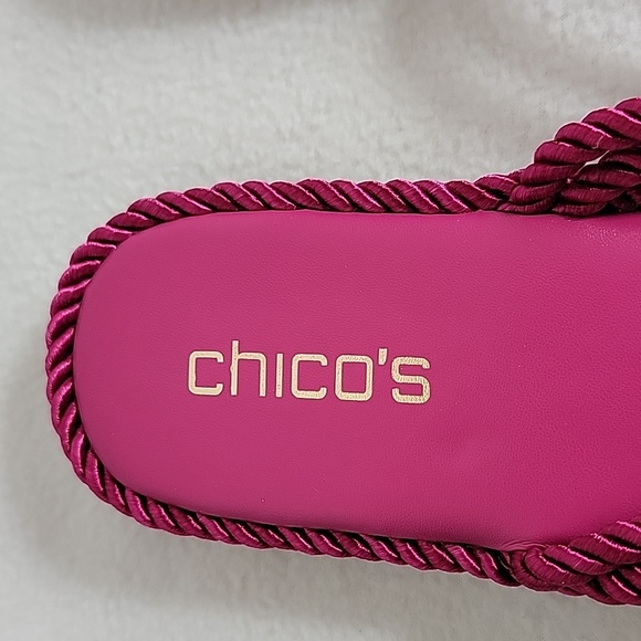 Chico's Women's Botanic Berry W/ Knotted Accent Flip Flops, 9 1/2 NEW - Picture 3 of 7
